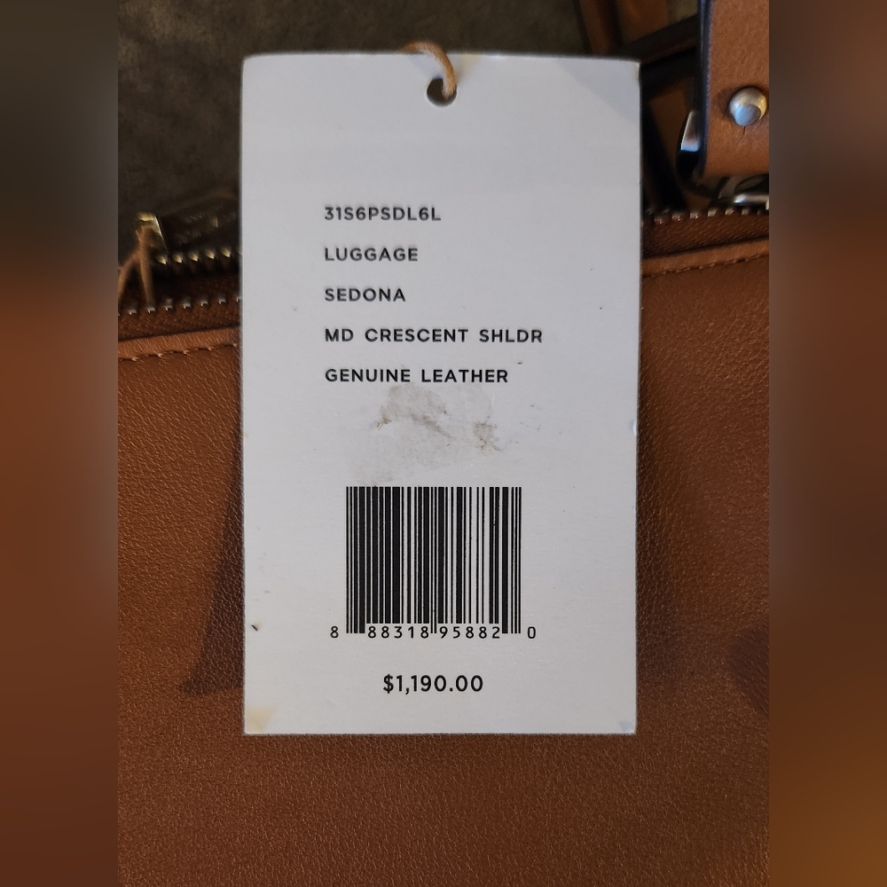 Michael Kors Collection Sedona Crescent Crossbody Bag in Luggage - Picture 13 of 15